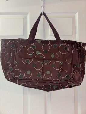 Brown & Green Tote Bag - Very Clean & Spacious
